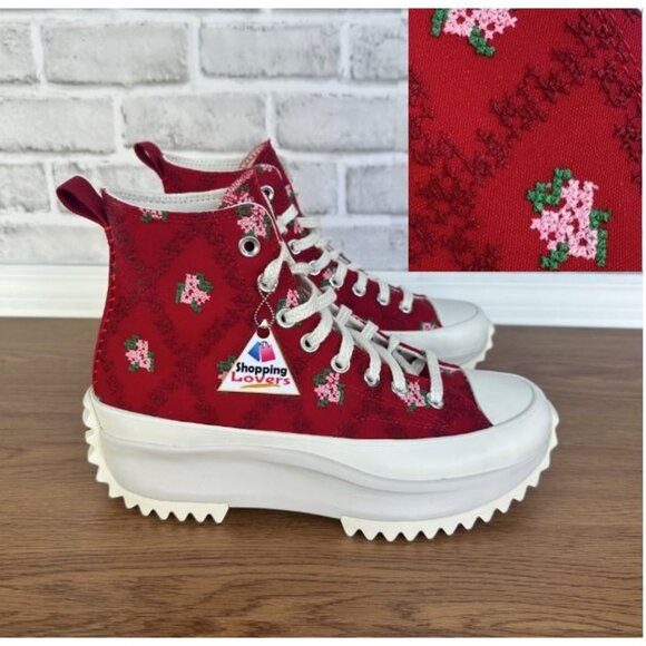 CONVERSE Run Star Hike Hi Platform Rose Cross Stitch 8 Men Shoes Sneaker A14885C - Picture 1 of 10